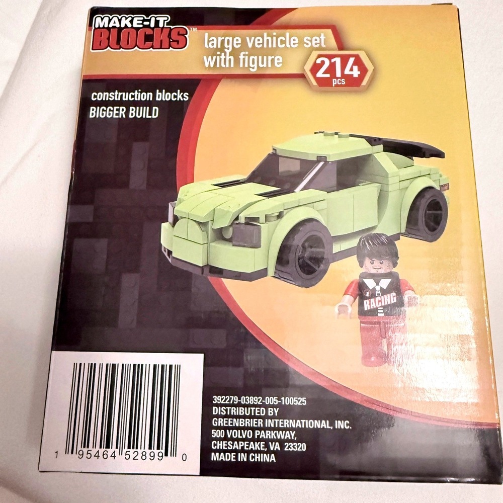 2PACK Make-It Blocks Large Vehicle Kids Green & Red NEW Building Bricks
